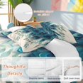 thumbnail image 2 of Peacock Feather Bedding Duvet Cover Set Full Size 4 Pieces Teal Blue Green Leaf Abstract Bedding Set with Zipper Closure, 1 Comforter Cover 86x86 Inches 1 Flat Sheet & 2 Pillow Cases, 2 of 7