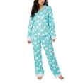 thumbnail image 1 of Munki Munki Women 2-Piece PJ Flannel Pajama Sleep Set, 1 of 3