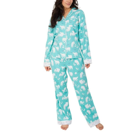 Munki Munki Women 2-Piece PJ Flannel Pajama Sleep Set