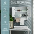 thumbnail image 4 of Costway Bathroom Wall Cabinet W/Towel Bar and Adjustable Shelf Storage Pine Rack White, 4 of 10