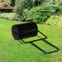 Winado 19.5in Lawn Roller Iron Cylindrical Garden North America Black
