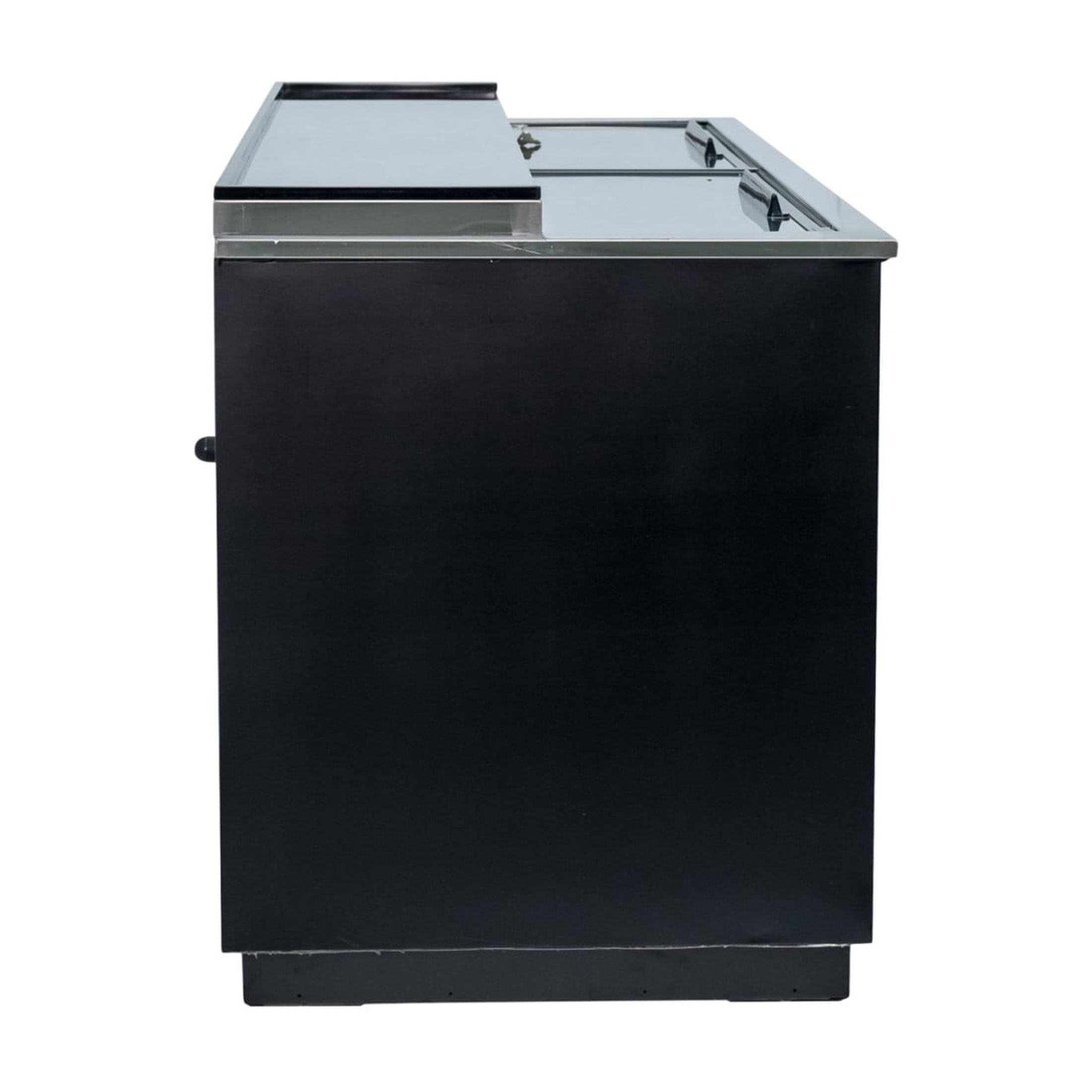 65 in. W 18 cu. ft. Sliding Door Beer Cooler in Black