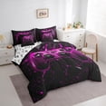 thumbnail image 2 of Gamepad 7Pcs Comforter Set Twin Size,Geometric Honeycomb Bedding Set,Video Games Fitted Flat Sheet Teens Men Bedroom Decor,Modern Black Rose Gaming Reversible 2 Throw Pillow,2 Pillowcases, 2 of 5
