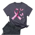 thumbnail image 3 of Frostluinai Pink Ribbon Shirts for Women Short Sleeve Fight Cancer Shirt Crew Nekc In October Shirt Breast Cancer Gifts for Women, 3 of 4