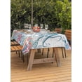 thumbnail image 2 of Outdoor Tablecloth with Umbrella Hole and Zipper, Coastal Octopus Rectangle Table Cloth 60x102 Inch Waterproof Tablecloth, Summer Beach Nautical Ocean Coral Seahorse Picnic Table Cover for Patio, 2 of 7