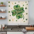 thumbnail image 4 of Green Shamrock Sheer Curtains 63 Inches Long, Spring Three Leaf Star Love Lucky Beige Light Filering Curtains, Breathable Simi Curtain Privacy Drapes for Living Room Bedroom Window Treatment, 4 of 9