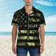 thumbnail image 2 of Balery American Flag Camo Camisas hawaianas de manga corta para hombre, camisas playeras de corte holgado, camisas de vacaciones con botones,Medium, 2 of 7