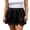 Black, variant on Argulvti Womens Lace Trim Mini Skirt Casual Stylish Mid Rise Satin Short Skirt