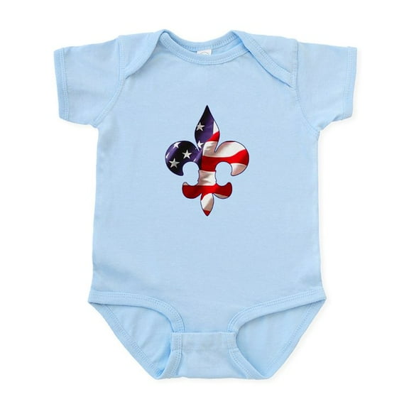 CafePress - Fleur De Lis Stars & Stripes Infant Bodysuit - Baby Light Bodysuit, Size Newborn - 24 Months