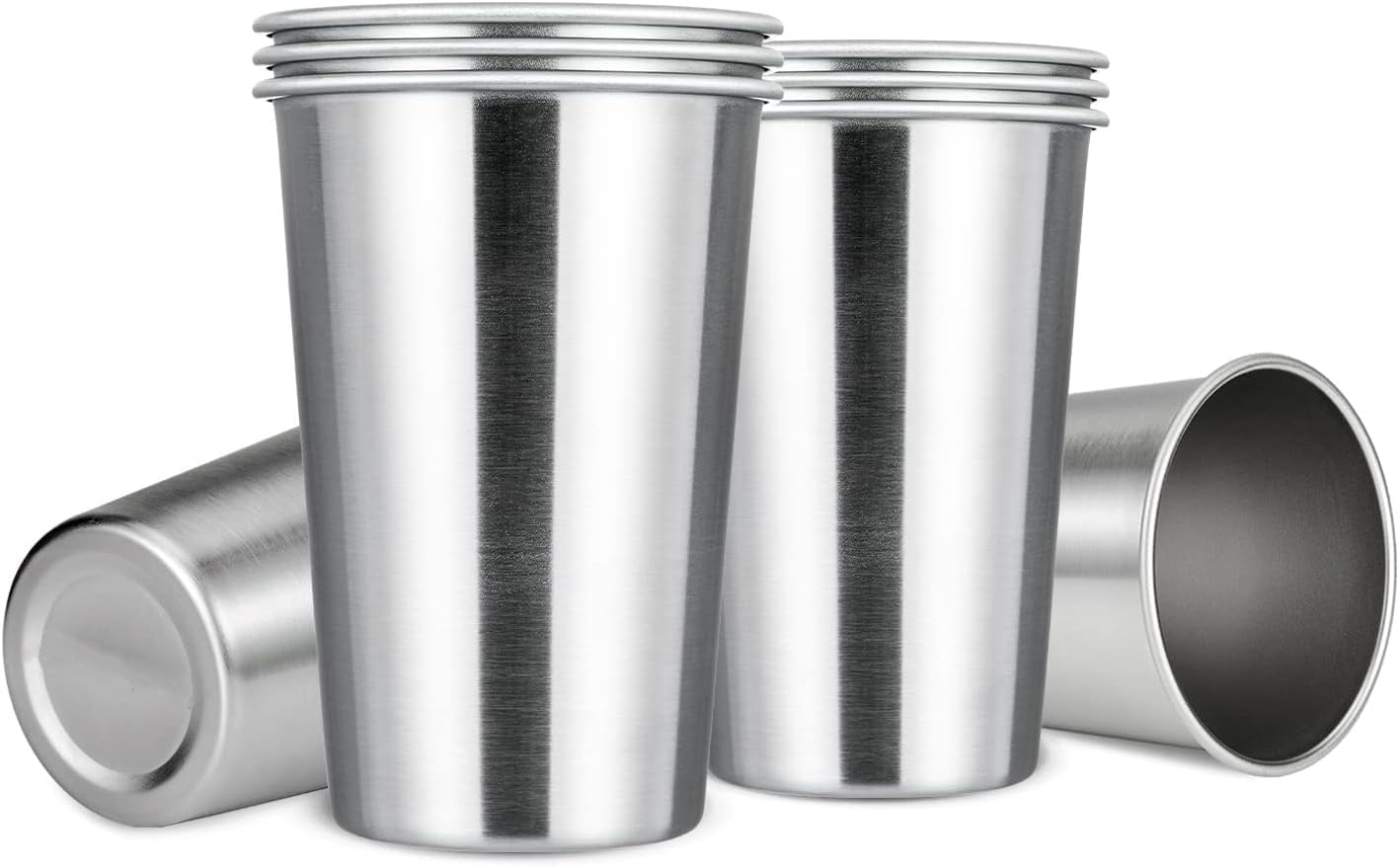 4 Pack 10oz Stainless Steel Insulated Cups - Double Wall Vacuum Tumbler, Stackable For Camping, Travel