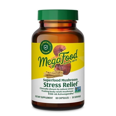 MegaFood Superfood Mushroom Stress Relief - Reishi & Ashwagandha - Vegan - 30 Servings