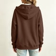 thumbnail image 4 of Oversized Zip Up Hoodie For Women Casual Long Sleeve Sweatshirts Fall Winter Track Jackets Coffee M, 4 of 8