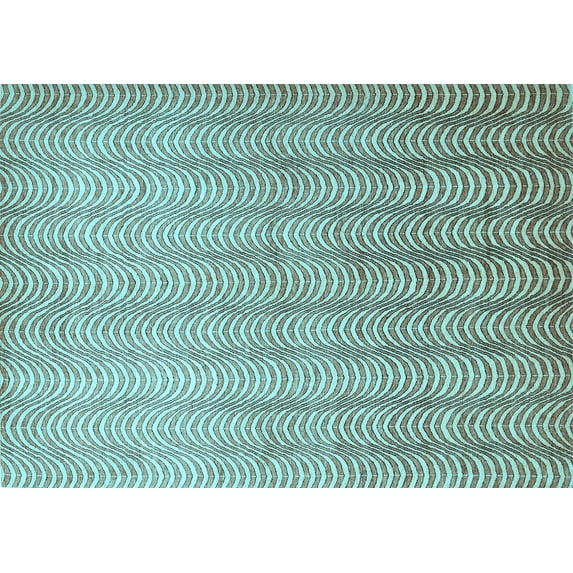 Ahgly Company Indoor Rectangle Abstract Light Blue Contemporary Area Rugs, 3' x 5'