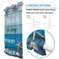 thumbnail image 3 of Blue Ombre Coastal Door Curtains for Door Window, French Sidelight Front Back Door Curtains With Tieback, Nautical Starfish Shell Summer Beach Kitchen Rod Pocket Drapes Panel, 25"x40", 3 of 5
