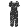 thumbnail image 7 of Womens Pajama Set 2026 Lounge Vintage Floral Printed Plus Size Short Sleeve and Capri Trousers Sets with Pockets, 7 of 7