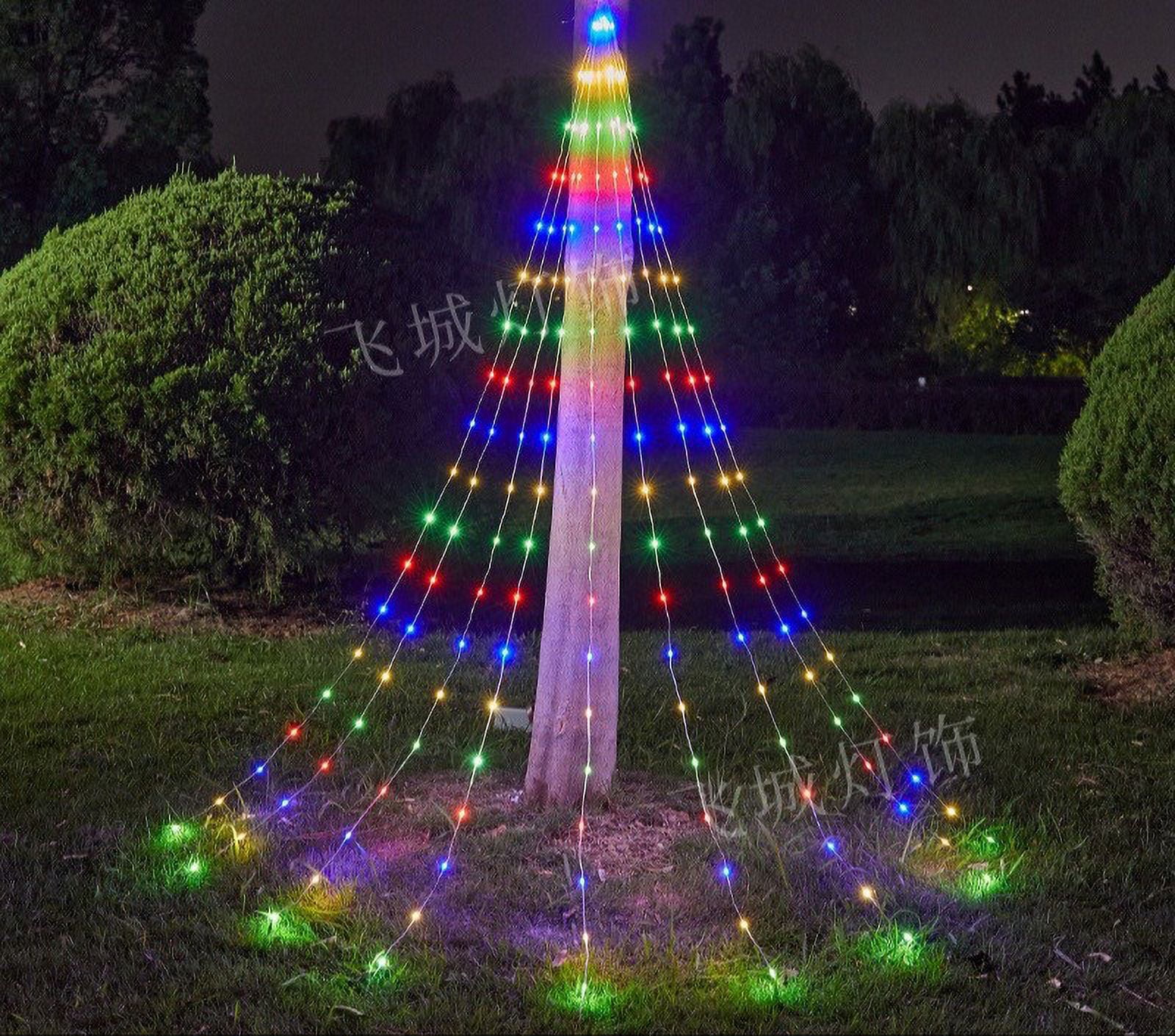 Viflosae Solar Christmas Lights Outdoor Chrismas Solar Outdoor String Lights,patio Rainproof Decorative Christmas Tree,waterfall Christmas Lights, Outdoor Hanging Patio Porch