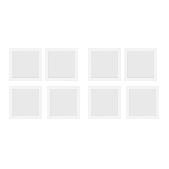 KALLORY 8Pcs White Pu Square Carpet Grippers for Hardwood Floors Anti Scratch