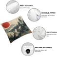 thumbnail image 4 of Acheng Throw Pillow Cover Japanese Bamboo Pillow case Asian Ink Painting Black Tree Stems Red Sun Mountains Decorative Pillow Case Funny Home Decor Square Cushion Pillowcase,2 Pcs White, 4 of 6
