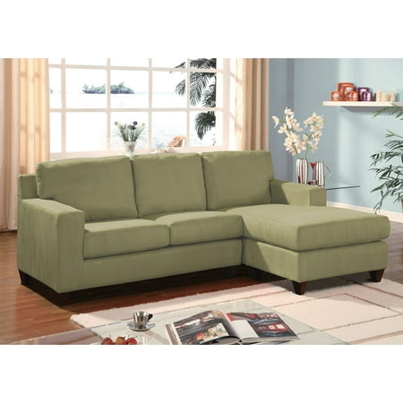 Sectional Sofa Reversible Chaise Sage Microfiber Mfb Frame Hardwood W Pl Sage Mfb