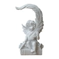 thumbnail image 4 of deevoka Cherub Figurines Craft Memorial Figure with Leaves Angel Statue for Bedroom Home left, 4 of 9