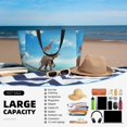 thumbnail image 5 of Wukai Elephant Giraffe Print Zipper Bag,large Beach Tote Bag,Waterproof Sandproof Bag,Grocery and Picnic Tote Travel Bag, 5 of 5