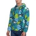 thumbnail image 3 of Wukai Shark And Leaves Print Men Hoodies Fleece Sweatshirts Long Sleeve Sweaters Pullover Fall Outfits Winter Clothes-Large, 3 of 7