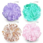 Okaka Loofah Bath Sponge Body Sponge Loofa Shower Puff Exfoliating Soft Fancy Men Women 4 Pack