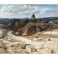 thumbnail image 2 of Carl Fredrik Hill 17x15 Black Ornate Wood Framed Double Matted Museum Art Print Titled - Stonequarry by the River Oise II (1877), 2 of 5