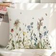 thumbnail image 6 of Spring Summer Floral Pillow Covers 18x18 Inch Sage Green Wild Flower Leaf Throw Pillows Cover Set of 2 Farmhouse Plant Pillowcase Outdoor Linen Decorative Square Cushion Cover for Couch Bed Sofa Decor, 6 of 6