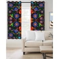 thumbnail image 2 of Mexican Flower Blackout Curtains for Bedroom Living Room Darkening Curtains 84 Inch Length 2 Panels Set Abstract Colorful Floral Leaf Plant Window Curtain Window Treatment Grommet Drapes 52"x84", 2 of 9