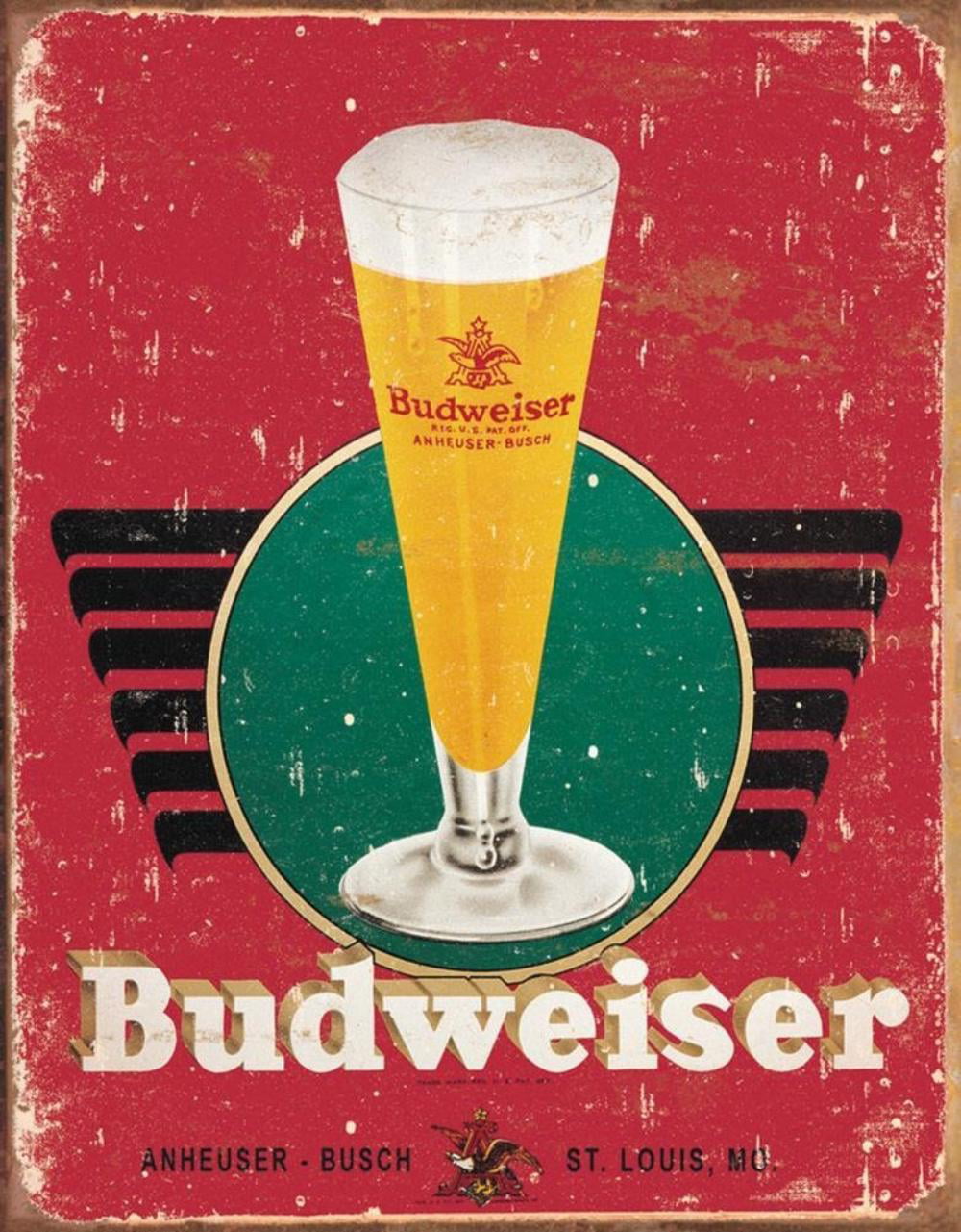 Bud Light Budweiser Beer Rustic Tin Metal Sign 16" x 12.5" 