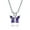 Purple, variant on Womens Mini Purple CZ Butterfly Pendant Necklace Rose Gold Sterling Silver for Teens