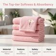 thumbnail image 6 of REGALWOVEN Floral Pattern Cotton Hand Towels Flower Embroidered Soft Absorbent Decorative Towel Set for Bathroom (13 x 30 Inch) Pink 2-Piece, 6 of 7