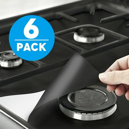 Gas Range Protectors, TSV Liner Covers Reusable Gas Stove Burner Covers, 10.6” X 10.6”, Double Thickness 0.2MM, Non-Stick, Fast Clean (6 (Best Double Oven Stove)