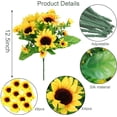 thumbnail image 2 of 8 Pack Artificial Sunflowers Bouquets with Stems for Wedding Bridal Shower Table Birthday Indoor Outdoor, Fake Faux Sunflowers Bulk with 4 Big Sunflowers Heads 9 Small Sunflowers Heads, 2 of 5