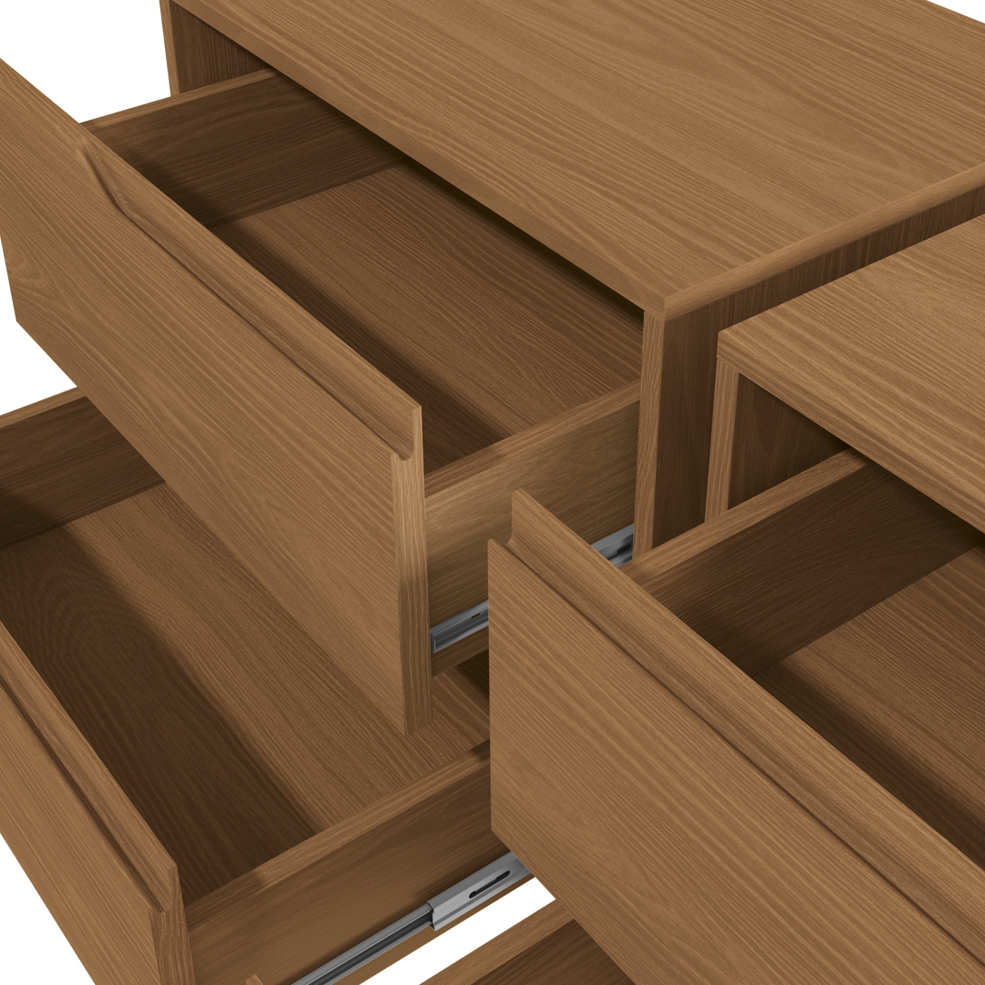 Kappesberg Brooklyn Set of 2 Modern Nightstands with Drawers – Golden Oak, Ideal for Adults & Teens