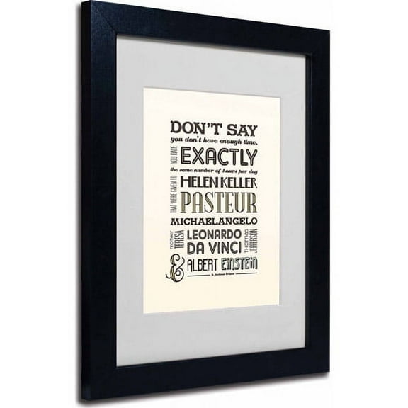 Trademark Fine Art "Enough Time II" Matted Framed Art by Megan Romo, Black Frame