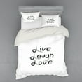 thumbnail image 1 of Ambesonne Live Laugh Love Bedding Set 4 Pcs, Black Words, Queen, Black White, 1 of 3