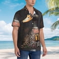 thumbnail image 3 of Balery Graffiti Cool Duck Camisas hawaianas de manga corta para hombre, camisas playeras de corte holgado, camisas de vacaciones con botones,XX-Large, 3 of 7