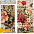 thumbnail image 1 of 4 hojas de flores vintage para transferencias, rosas y margaritas, decoración de muebles, calcomanías UV, manualidades, 1 of 9