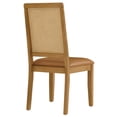 thumbnail image 5 of Vegan Leather Upholstered Faux Rattan and Wood Dining Side Chairs - Set of 2, 5 of 10