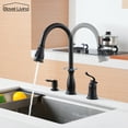thumbnail image 2 of Boyel Living Kitchen Faucet 3-Spray Patterns 1.8 GPM Pull Down Spout,Single Handle Kitchen Sink Faucets with Soap Dispenser in Matte Black, 2 of 11