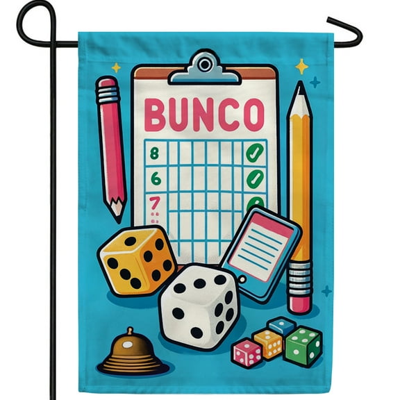 America Forever Classic Bunco Scorecard Garden Flag, 12.5 x 18 inch Double Sided, Game Night Banner, Dice Party Decor, Social Entertainment Flag