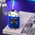 thumbnail image 4 of USB Rechargeable Plasma Lighter Outdoor Windproof Flameless Electric Lighter with Light Multi Color for Camping Hiking Survival Gear Emergency Fire Starter Gift White Red Orange Blue, 4 of 5