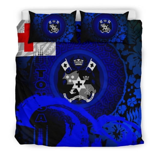 Juego de funda nórdica Tonga - Hibiscus y Wave Blue