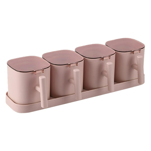 Cajas de plástico Advancent para condimentos Organizadores de utensilios de cocina rosa