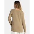 thumbnail image 3 of Time and Tru Women's and Women's Plus V Neck Tunic Sweatshirt with Long Sleeves, Sizes XS-4X, 3 of 5