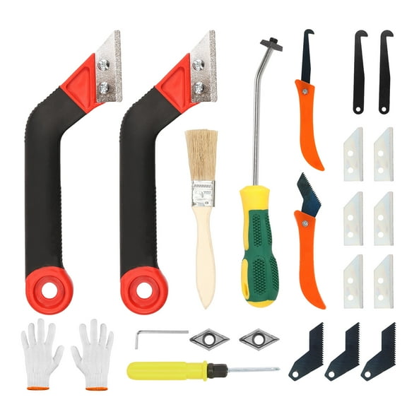 22Pcs Grout Removal Tool Kit Efficient Tile Grout Cleaner with Hook Knife Serrated Knife and Blades for Floor Tile Cleaning