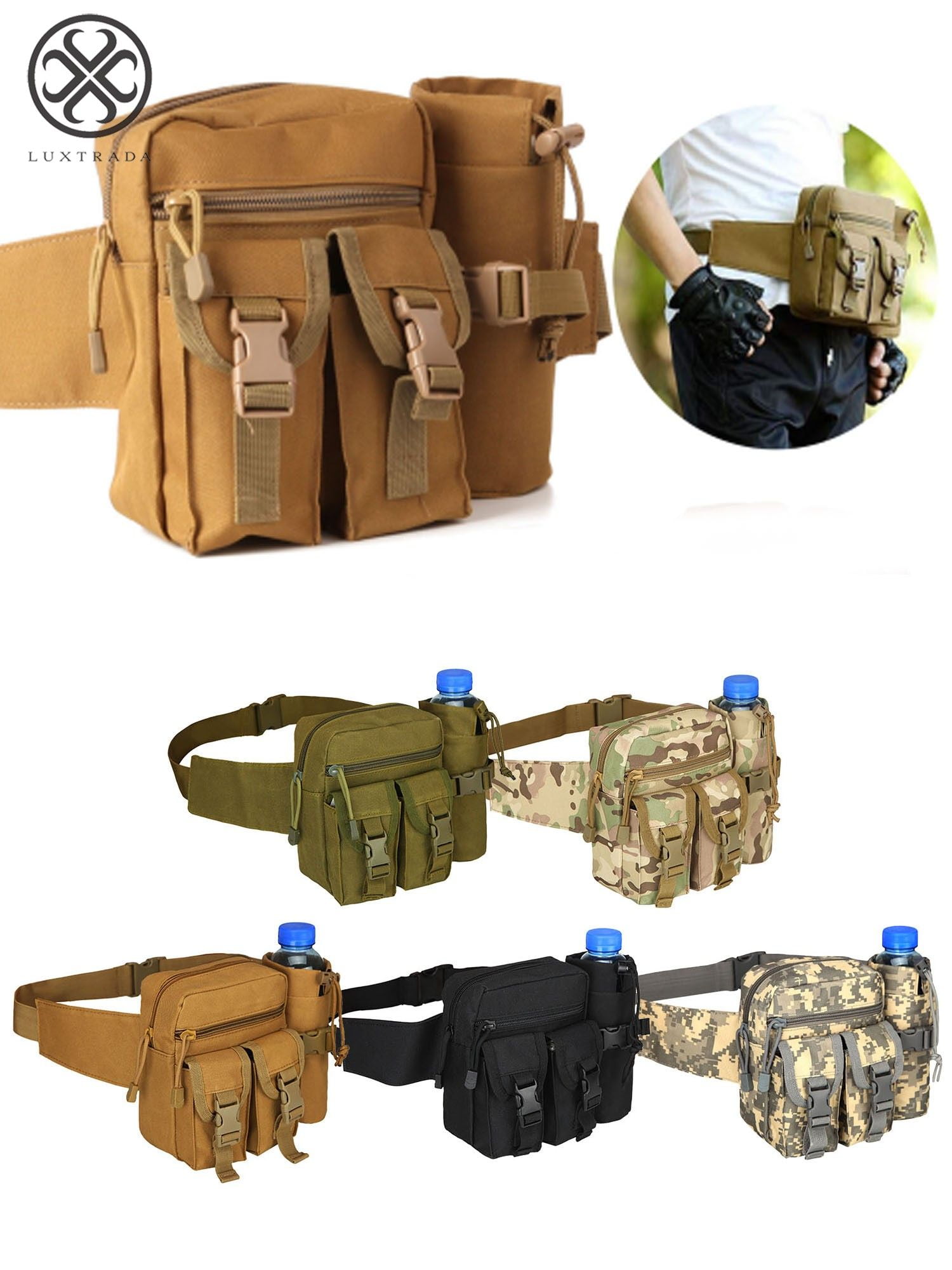 Tactical Outdoor Water Bag Tactical Bag For Men Belt Bag Camping Bottle Pouch LP