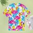 thumbnail image 4 of Flamingo Pattern Women's Short Sleeve T-Shirt Crew Neck Casual Summer Trendy Loose Fit Tops, 4 of 6